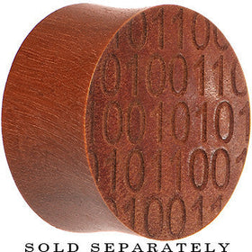 Organic Sawo Wood Binary Code Saddle Plug