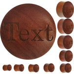 Custom Organic Sawo Wood PersonalizedSaddle Plug - buy 2 for a pair