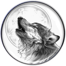 16G Black and White Howling Wolf Tragus Cartilage Earring