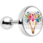 16G 1/4 Watercolor Flower Animal Skull Tragus Cartilage Earring