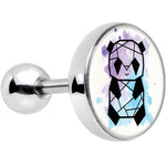 16G 1/4 Watercolor Geometric Panda Tragus Cartilage Earring