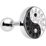 16G 1/4 Mandala Yin Yang Tragus Cartilage Earring