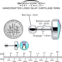16G 1/4 Bunny Penguin Cartilage Tragus Earring by Onyx O