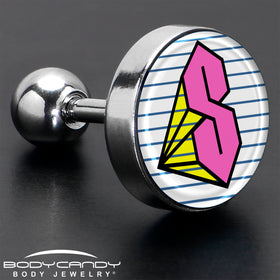 16G 1/4 Hot Pink Cool S Tragus Cartilage Earring by Onyx O