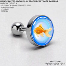 16G 1/4 Gold Fish Cartilage Tragus Earring by Onyx O