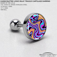 16G 1/4 Funky Swirls Cartilage Tragus Earring by Onyx O