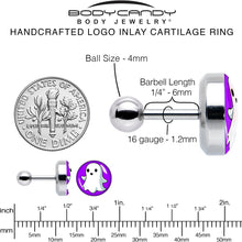 16G 1/4 Ghost Cartilage Tragus Earring by Onyx O