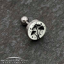 16G 1/4 Glow in the Dark Mystic Mushroom Tragus Cartilage Earring by Onyx O