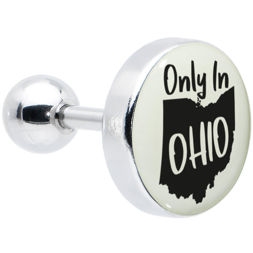 16G 1/4 Glow in the Dark Only in Ohio Tragus Cartilage Earring by Onyx O
