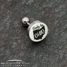 16G 1/4 Glow in the Dark Only in Ohio Tragus Cartilage Earring by Onyx O