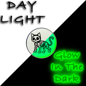 16G 1/4 Glow in the Dark Skeleton Kitty Cat Tragus Cartilage Earring by Onyx O