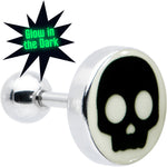 16G 1/4 Glow in the Dark Simple Skull Tragus Cartilage Earring by Onyx O