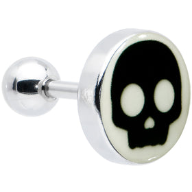 16G 1/4 Glow in the Dark Simple Skull Tragus Cartilage Earring by Onyx O