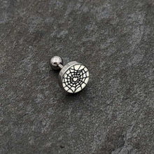 16G 1/4 Glow in the Dark Heart Spider Web Cartilage Tragus Earring