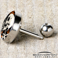 16G 1/4 Peace Sign Skeleton Tragus Cartilage Earring by Onyx O