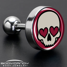 16G Valentine Heart Skull Tragus Cartilage Earring