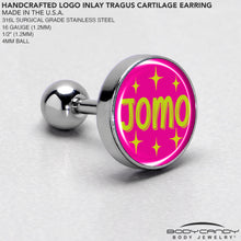 16G 1/4 Pink JOMO Tragus Cartilage Earring by Onyx O
