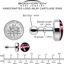 16G 1/4 Karmic Boomerang Tragus Cartilage Earring by Onyx O
