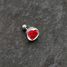 16G 1/4 Kiss Me Candy Heart Cartilage Tragus Earring by Onyx O