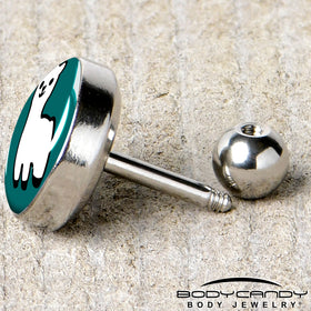 16G 1/4 White Llama Cartilage Tragus Earring by Onyx O