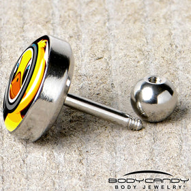 16G 1/4 Magnified Yellow Duck Cartilage Tragus Earring by Onyx O