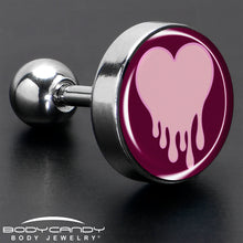16G 1/4 Pinkish Melting Heart Tragus Cartilage Earring by Onyx O