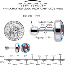 16G 1/4 Oh My Otters Animal Tragus Cartilage Earring by Onyx O