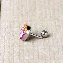 16G 1/4 Retro Stripes Peace Sign Fingers Cartilage Tragus Earring by Onyx O