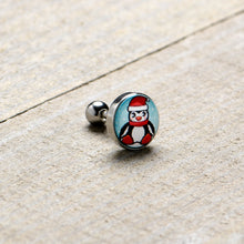 16G 1/4 Snowfall Holiday Penguin Tragus Cartilage Earring by Onyx O