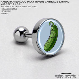 Green Pickle Tragus Cartilage Earring by Onyx O