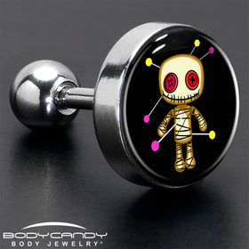 16G 1/4 Voodoo Doll Tragus Cartilage Earring by Onyx O