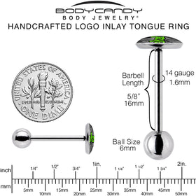 Logo Baked Stoner Barbell Tongue Ring by Onyx O