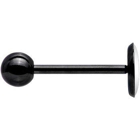 Power Button Glow in the Dark Black Anodized Barbell Tongue Ring