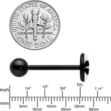Black Glow in the Dark Lipstick Kiss Mark Barbell Tongue Ring by Onyx O