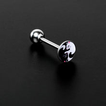 Cute Kitty Cat Yin Yang Barbell Tongue Ring by Onyx O