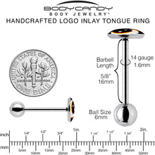 Chromatic Moon Barbell Tongue Ring by Onyx O