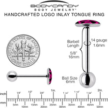 Hollow Heart Doll Word Barbell Tongue Ring by Onyx O