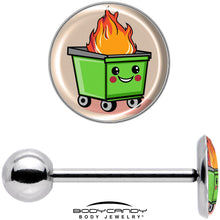 Dumpster Fire Barbell Tongue Ring by Onyx O