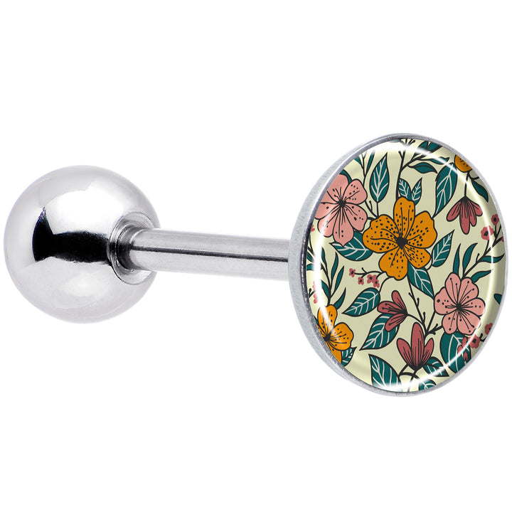 Blossom Creation Wildflower Flowers Barbell Tongue Ring by Onyx O