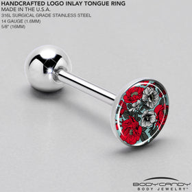 Blossom Creation Vibrant Bloom of Flowers Barbell Tongue Ring by Onyx O