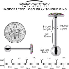 Blossom Creation Paradise of Pink Flowers Barbell Tongue Ring by Onyx O