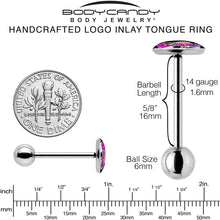 Floral Flowers Skull Barbell Tongue Ring by Onyx O