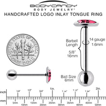 I Don't Like You Valentine Heart Barbell Tongue Ring