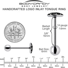 Black and White Kitty Cat Barbell Tongue Ring by Onyx O