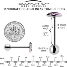 Pink Happy Llama Barbell Tongue Ring by Onyx O