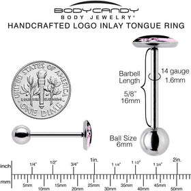 Pink Happy Llama Barbell Tongue Ring by Onyx O