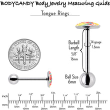 Rainbow Swirl Lollipop Barbell Tongue Ring by Onyx O