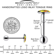 Magnified Yellow Duck Barbell Tongue Ring by Onyx O