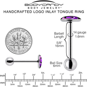 Crescent Moon Heart Barbell Tongue Ring by Onyx O