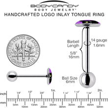 Black Mystic Kitty Cat Barbell Tongue Ring by Onyx O